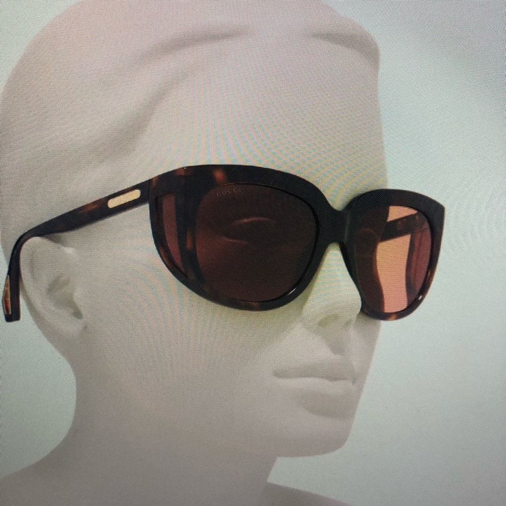 Gucci Havana Tortoiseshell Sunglasses 57mm Brown Lens Women’s NEW Authentic - Picture 14 of 16